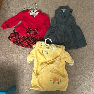 3 sets 6-9 months bundle - dresses, and shower cover set